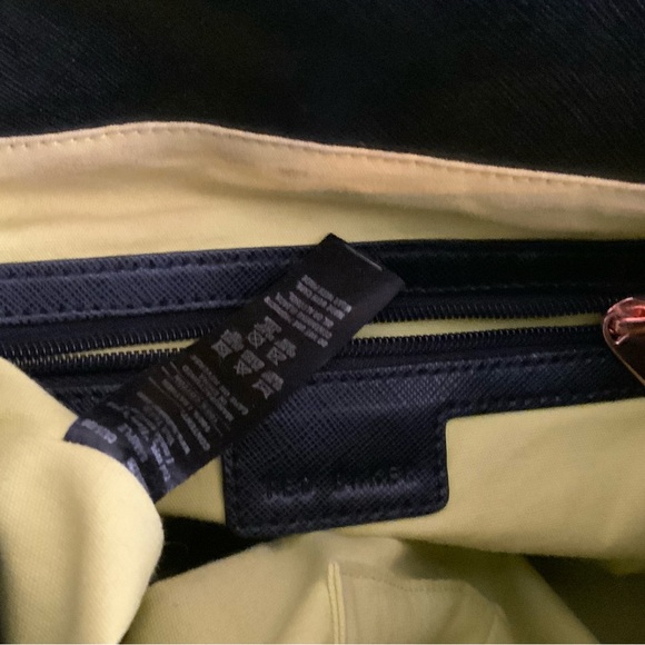 Ted Baker London Black Backpack with Yellow Highlights & Drawstrings
